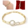 2290 Bransoletka złota elegancka 19cm cyrkonie pozłacana 14k 